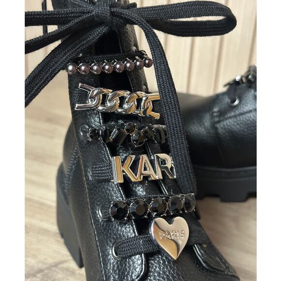 Karl Lagerfeld Paris Mela Combat Boots Women’s Size 5M - Picture 8 of 11